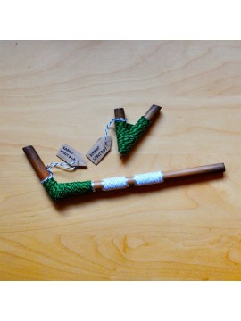 Kuripe and Tepi Traditional Handmade Rapé Snuff Applicators Pipes Green