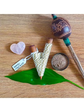 Kuripe Traditional Handmade Rapé Snuff Self Applicator Pipe Olive String